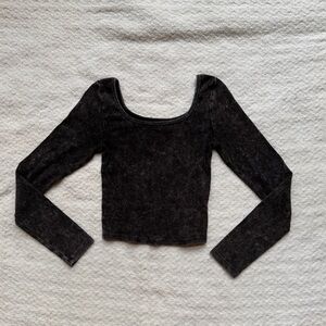 Women’s Size XS Wild Fable Acid Wash cropped Long Sleeve Ribbed Top